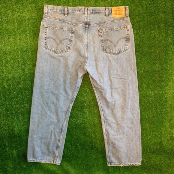 VINTAGE LEVIS 505 REGULAR FIT MENS JEANS CASUAL LIGHT BLUE DENIM PANTS SZ 44X30 - Picture 4 of 8